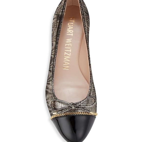 NEW Stuart Weitzman Gabby Chain-Link Leather flat Size 5.5 - Picture 12 of 12